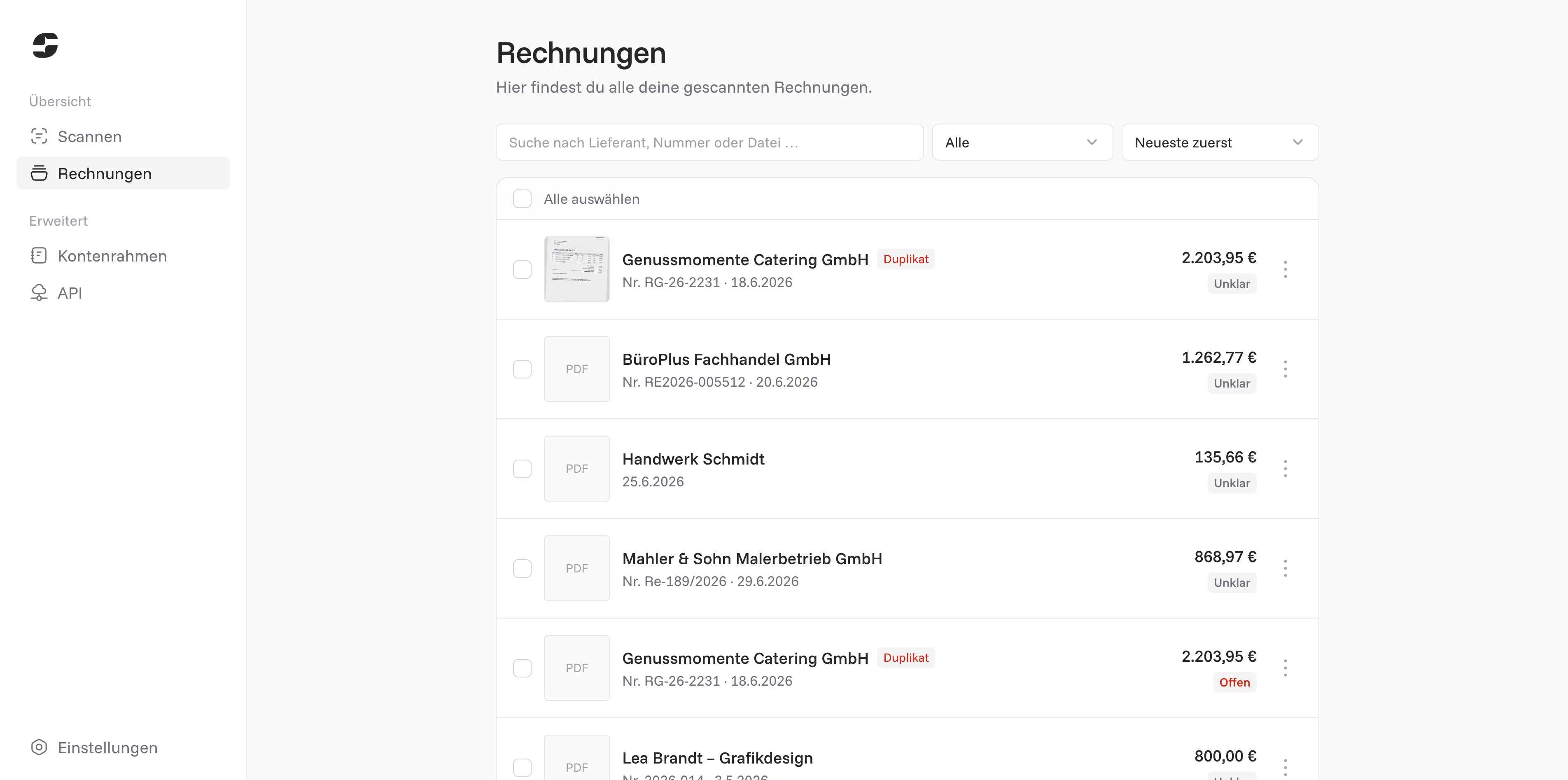 RechnungScannen screenshot 6